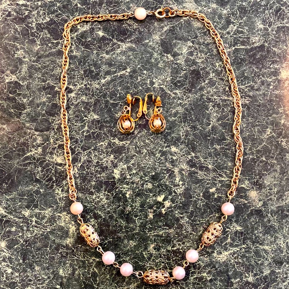 Vintage Gold Costume Jewelry Set